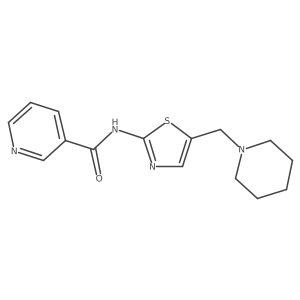 N-[5-(piperidin-1-ylmethyl)-1,3-thiazol-2-yl]pyridine-3-carboxamide结构式