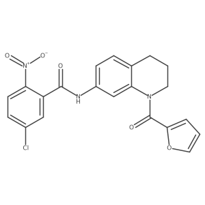 5-chloro-N-(1-(furan-2-carbonyl)-1,2,3,4-tetrahydroquinolin-7-yl)-2-nitrobenzamide结构式