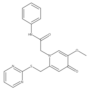 2-(5-methoxy-4-oxo-2-((pyrimidin-2-ylthio)methyl)pyridin-1(4H)-yl)-N-phenylacetamide结构式