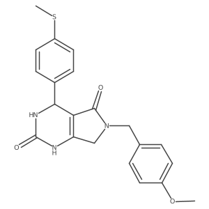 6-(4-methoxybenzyl)-4-(4-(methylthio)phenyl)-3,4,6,7-tetrahydro-1H-pyrrolo[3,4-d]pyrimidine-2,5-dione结构式