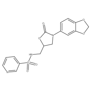 N-((3-(benzo[d][1,3]dioxol-5-yl)-2-oxooxazolidin-5-yl)methyl)pyridine-3-sulfonamide Structure