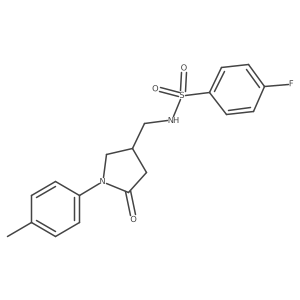 4-fluoro-N-((5-oxo-1-(p-tolyl)pyrrolidin-3-yl)methyl)benzenesulfonamide Structure