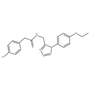 2-(4-chlorophenyl)-N-((1-(4-ethoxyphenyl)-1H-tetrazol-5-yl)methyl)acetamide结构式