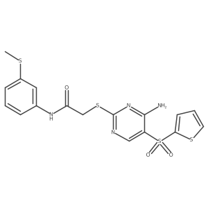 2-{[4-amino-5-(thiophene-2-sulfonyl)pyrimidin-2-yl]sulfanyl}-N-[3-(methylsulfanyl)phenyl]acetamide Structure