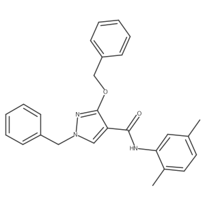 1-benzyl-3-(benzyloxy)-N-(2,5-dimethylphenyl)-1H-pyrazole-4-carboxamide结构式