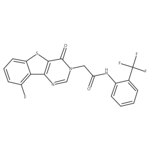 2-(9-fluoro-4-oxo[1]benzothieno[3,2-d]pyrimidin-3(4H)-yl)-N-[2-(trifluoromethyl)phenyl]acetamide Structure