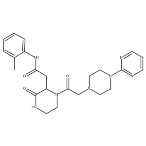 N-(2-methylphenyl)-2-(3-oxo-1-{2-[4-(2-pyrimidinyl)piperazino]acetyl}-2-piperazinyl)acetamide结构式