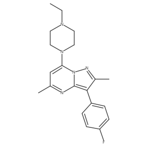 7-(4-Ethylpiperazin-1-yl)-3-(4-fluorophenyl)-2,5-dimethylpyrazolo[1,5-a]pyrimidine结构式