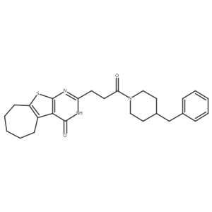 2-(3-(4-benzylpiperidin-1-yl)-3-oxopropyl)-6,7,8,9-tetrahydro-3H-cyclohepta[4,5]thieno[2,3-d]pyrimidin-4(5H)-one Structure