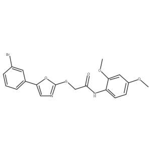 2-{[5-(3-bromophenyl)-1,3-oxazol-2-yl]sulfanyl}-N-(2,4-dimethoxyphenyl)acetamide结构式