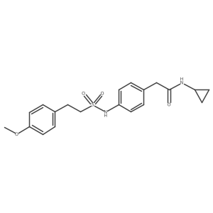 N-cyclopropyl-2-{4-[2-(4-methoxyphenyl)ethanesulfonamido]phenyl}acetamide Structure