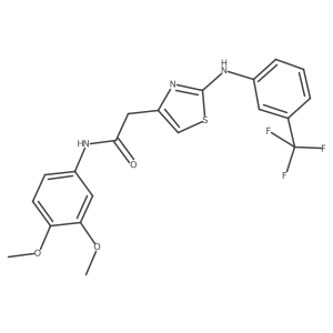 COc1ccc(NC(=O)Cc2csc(Nc3cccc(C(F)(F)F)c3)n2)cc1OC结构式