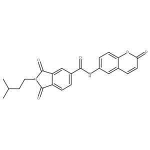 2-(3-methylbutyl)-1,3-dioxo-N-(2-oxo-2H-chromen-6-yl)-2,3-dihydro-1H-isoindole-5-carboxamide Structure
