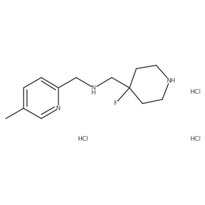 [(4-Fluoropiperidin-4-yl)methyl][(5-methylpyridin-2-yl)methyl]amine trihydrochloride结构式