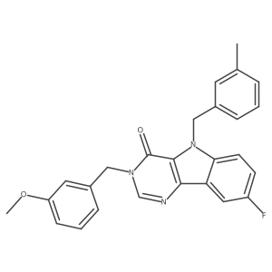 8-fluoro-3-(3-methoxybenzyl)-5-(3-methylbenzyl)-3H-pyrimido[5,4-b]indol-4(5H)-one结构式