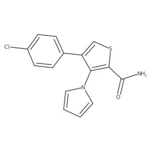 4-(4-chlorophenyl)-3-(1H-pyrrol-1-yl)thiophene-2-carboxamide Structure