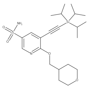 6-(Oxan-4-ylmethoxy)-5-[2-tri(propan-2-yl)silylethynyl]pyridine-3-sulfonamide结构式