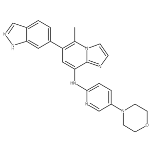 6-(1H-indazol-6-yl)-5-methyl-N-(5-morpholinopyridin-2-yl)imidazo[1,2-a]pyridin-8-amine结构式