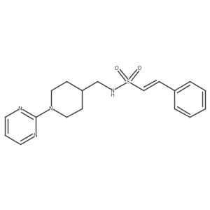 (E)-2-phenyl-N-((1-(pyrimidin-2-yl)piperidin-4-yl)methyl)ethenesulfonamide结构式