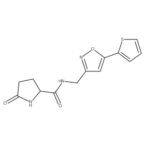 5-oxo-N-((5-(thiophen-2-yl)isoxazol-3-yl)methyl)pyrrolidine-2-carboxamide Structure