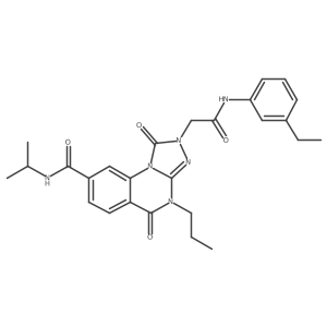 2-{2-[(3-ethylphenyl)amino]-2-oxoethyl}-N-isopropyl-1,5-dioxo-4-propyl-1,2,4,5-tetrahydro[1,2,4]triazolo[4,3-a]quinazoline-8-carboxamide结构式