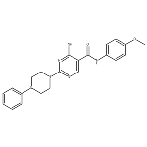 4-amino-N-(4-methoxyphenyl)-2-(4-phenylpiperazin-1-yl)pyrimidine-5-carboxamide结构式