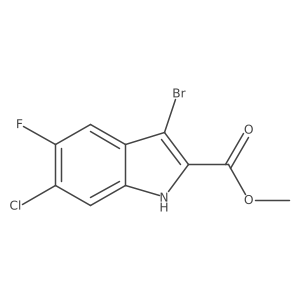 3-bromo-6-chloro-5-fluoro-1H-Indole-2-carboxylic acid methyl ester结构式