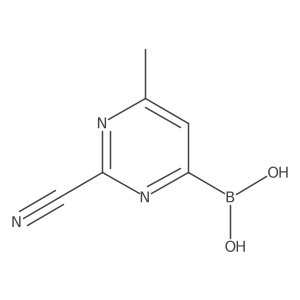 2-Cyano-6-methylpyrimidine-4-boronic acid结构式