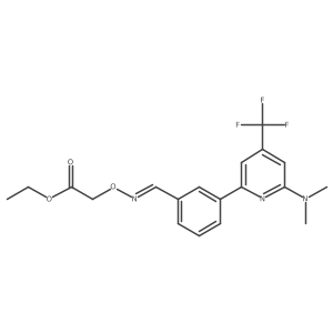 [1-[3-(6-Dimethylamino-4-trifluoromethyl-pyridin-2-yl)-phenyl]-meth-(E)-ylideneaminooxy]-acetic acid ethyl ester结构式