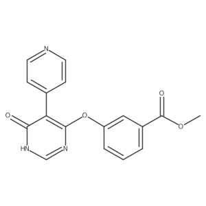 Benzoic acid, 3-[[1,6-dihydro-6-oxo-5-(4-pyridinyl)-4-pyrimidinyl]oxy]-, methyl ester结构式