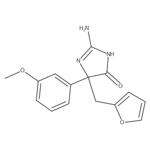 2-amino-5-[(furan-2-yl)methyl]-5-(3-methoxyphenyl)-4,5-dihydro-1H-imidazol-4-one结构式