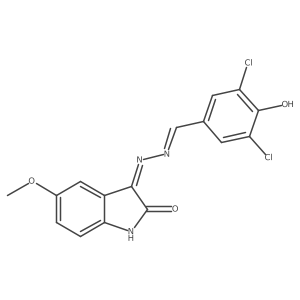 3-[(3,5-Dichloro-4-hydroxy-benzylidene)-hydrazono]-5-methoxy-1,3-dihydro-indol-2-one结构式