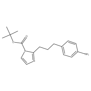 tert-butyl 2-(3-(4-aminophenyl)propyl)-1H-imidazole-1-carboxylate结构式