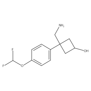 3-(Aminomethyl)-3-[4-(difluoromethoxy)phenyl]cyclobutan-1-ol结构式