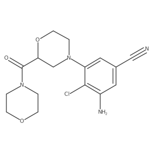 3-Amino-4-chloro-5-(2-(morpholine-4-carbonyl)morpholino)benzonitrile结构式