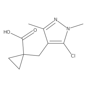 1-[(5-chloro-1,3-dimethyl-1H-pyrazol-4-yl)methyl]cyclopropane-1-carboxylic acid Structure