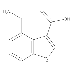 4-(aminomethyl)-1H-indole-3-carboxylic acid结构式