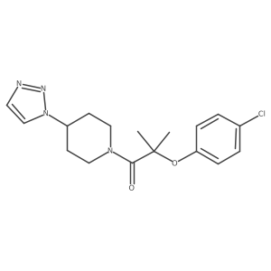 1-(4-(1H-1,2,3-triazol-1-yl)piperidin-1-yl)-2-(4-chlorophenoxy)-2-methylpropan-1-one结构式