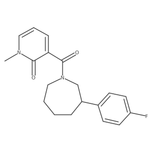 3-(3-(4-fluorophenyl)azepane-1-carbonyl)-1-methylpyridin-2(1H)-one结构式