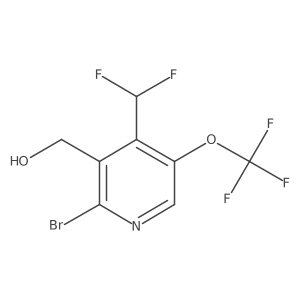 (2-Bromo-4-(difluoromethyl)-5-(trifluoromethoxy)pyridin-3-yl)methanol结构式