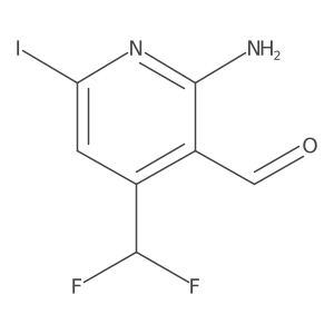 2-Amino-4-(difluoromethyl)-6-iodonicotinaldehyde结构式