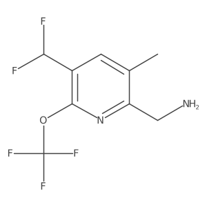 2-(Aminomethyl)-5-(difluoromethyl)-3-methyl-6-(trifluoromethoxy)pyridine Structure
