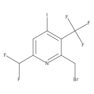 2-(Bromomethyl)-6-(difluoromethyl)-4-iodo-3-(trifluoromethyl)pyridine Structure