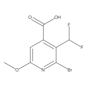 2-Bromo-3-(difluoromethyl)-6-methoxyisonicotinic acid结构式