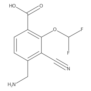 4-(Aminomethyl)-3-cyano-2-(difluoromethoxy)benzoic acid结构式