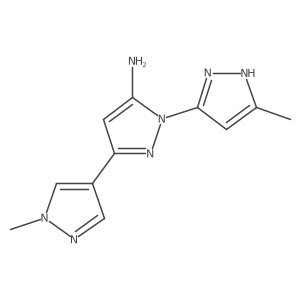 1-(5-methyl-1H-pyrazol-3-yl)-3-(1-methyl-1H-pyrazol-4-yl)-1H-pyrazol-5-amine结构式