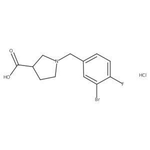 1-(3-Bromo-4-fluorobenzyl)pyrrolidine-3-carboxylic acid hydrochloride Structure