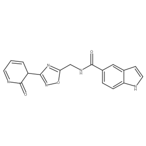 N-[[3-(2-oxo-3H-pyridin-3-yl)-1,2,4-oxadiazol-5-yl]methyl]-1H-indole-5-carboxamide结构式