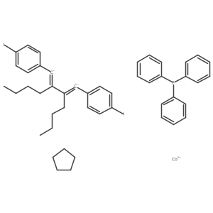 [2,3-Dibutyl-1,4-bis(4-iodophenyl)-1,3-butadiene-1,4-diyl](eta5-2,4-cyclopentadien-1-yl)(triphenylphosphine)-cobalt Structure