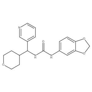 1-(benzo[d][1,3]dioxol-5-yl)-3-(pyridin-3-yl(tetrahydro-2H-pyran-4-yl)methyl)urea结构式